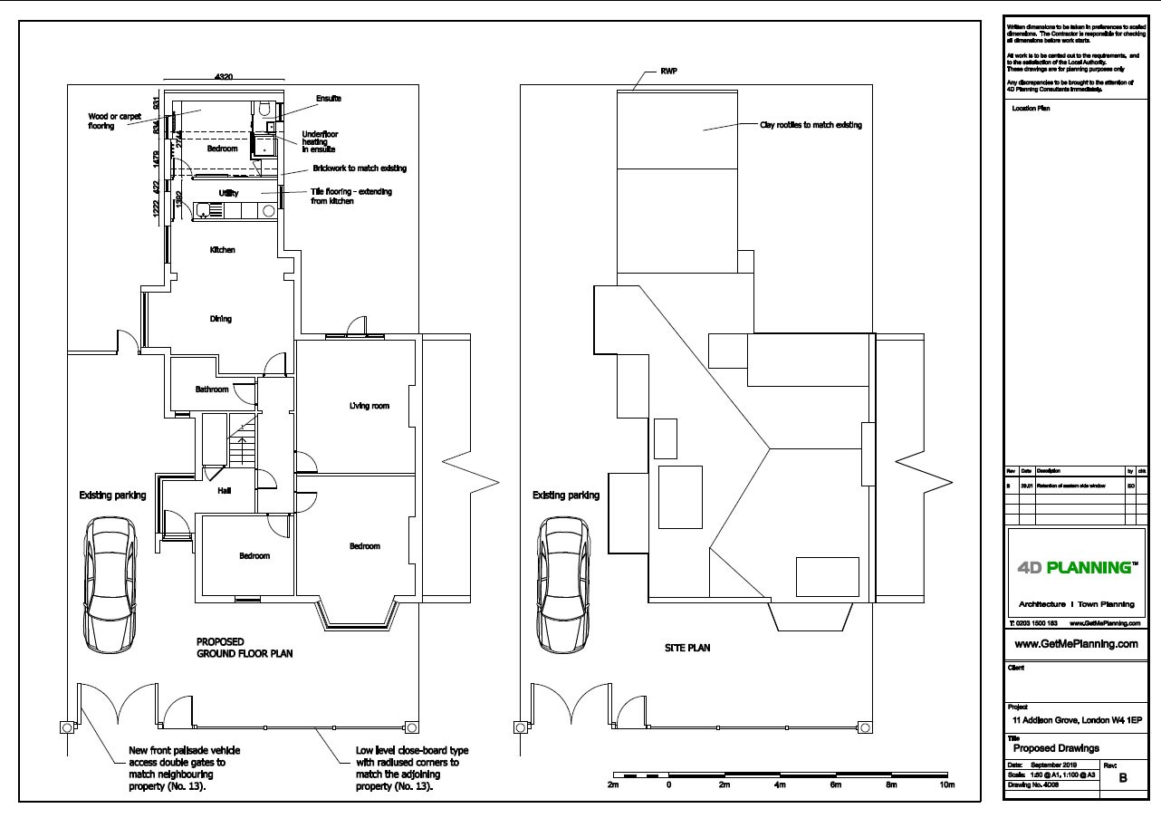 Erection of a rear extension to listed building in hounslow