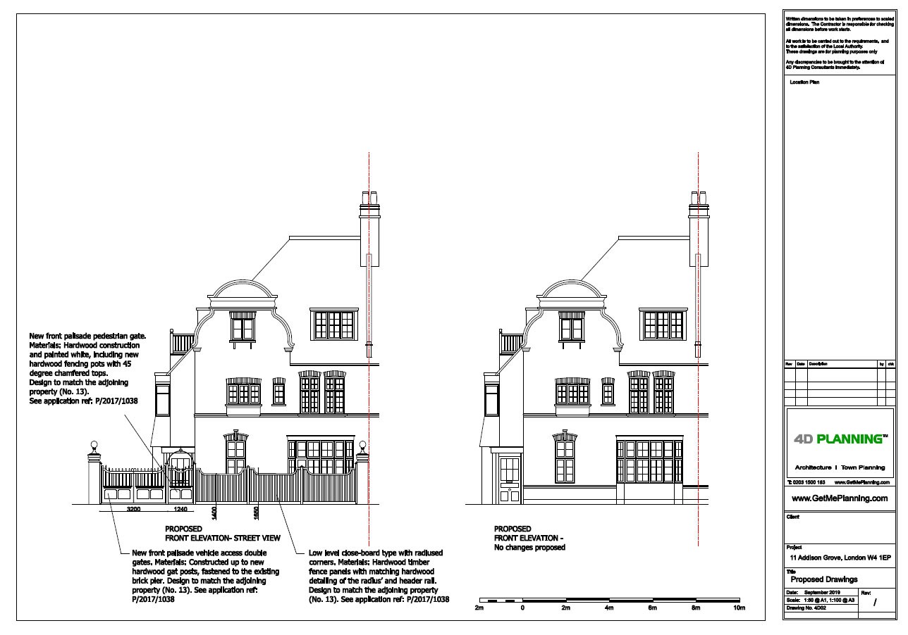 Erection of a rear extension to listed building in hounslow