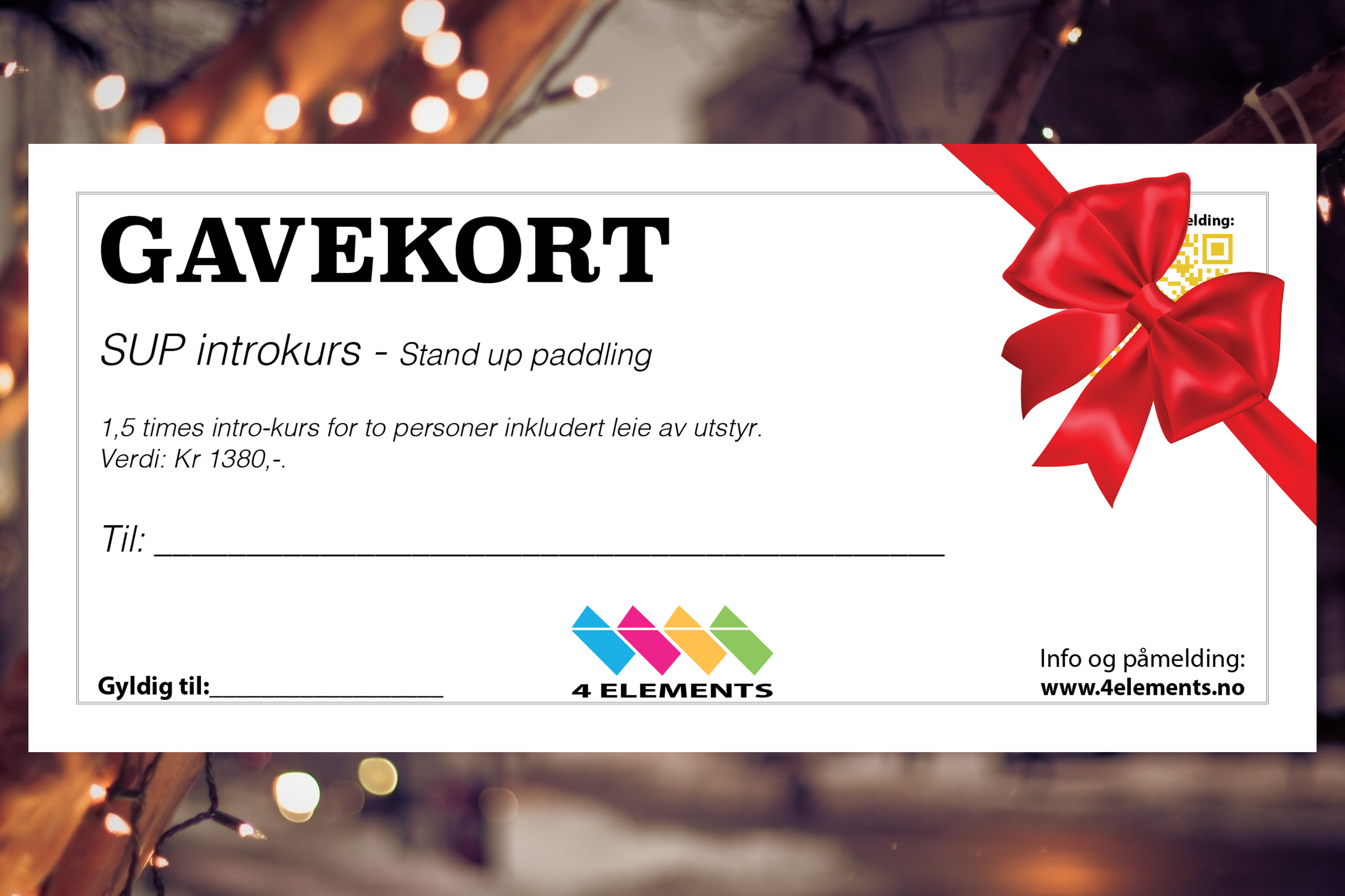 SUP gavekort 4ELEMENTS