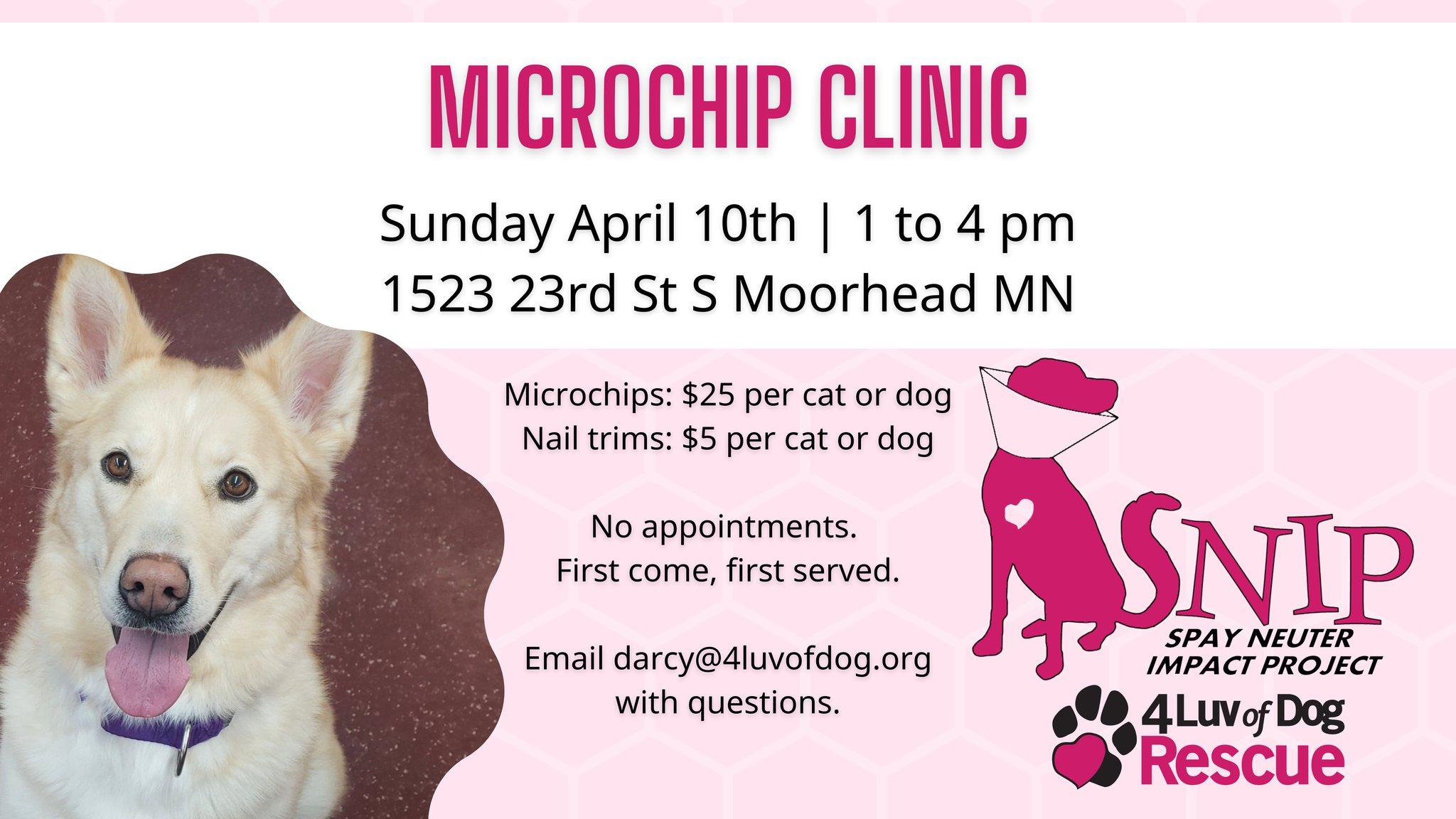 Microchip Clinic 4 Luv of Dog Rescue/SNIP 4 Luv of Dog Rescue