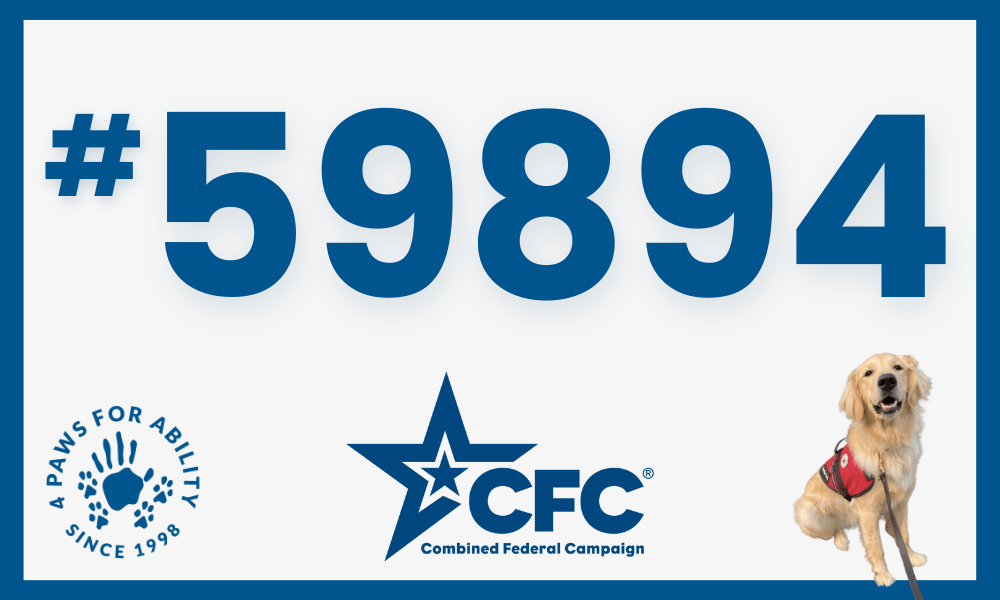 Support 4 Paws with the Combined Federal Campaign 4 Paws for Ability