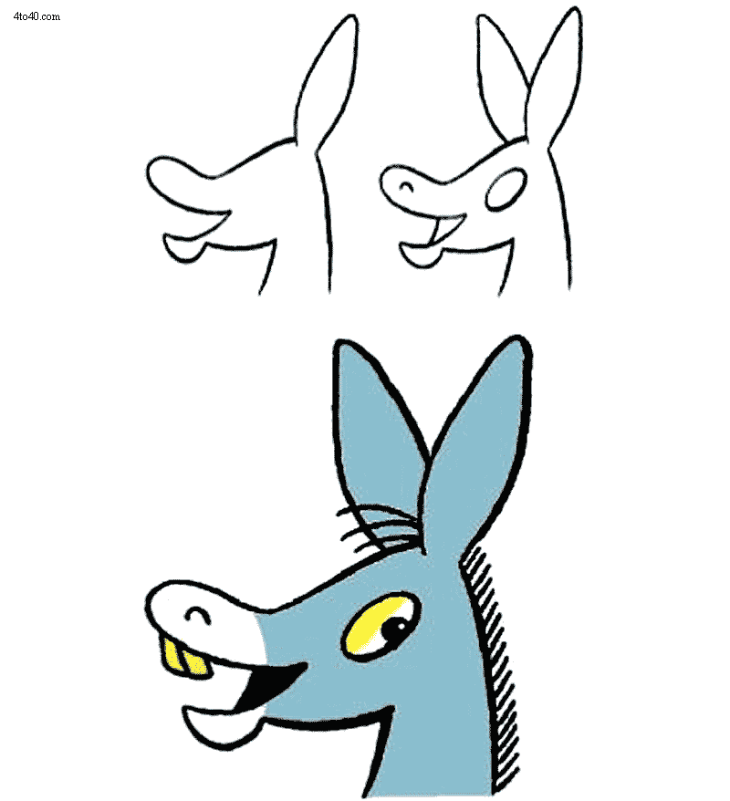 How to draw a donkey face Kids Portal For Parents