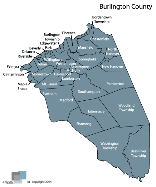 Burlington County Map