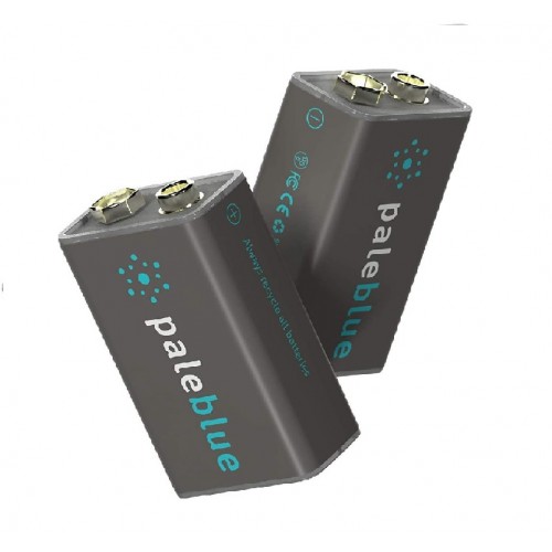 Pale Blue 9V USB Rechargeable Smart Batteries Battery (Pack of 2)