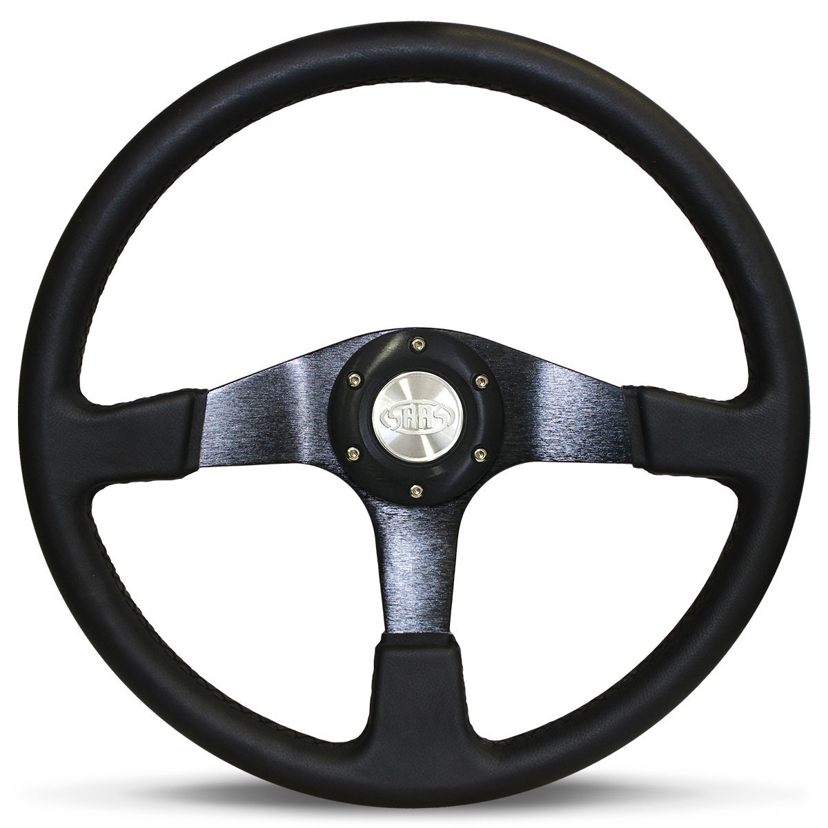 SAAS Steering Wheel Leather 15 " ADR Octane Black Spoke