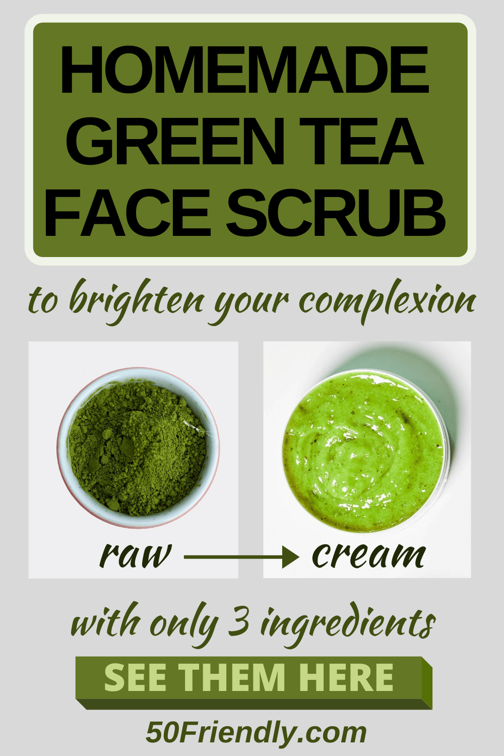 DIY Green Tea Facial Scrub 50 Friendly