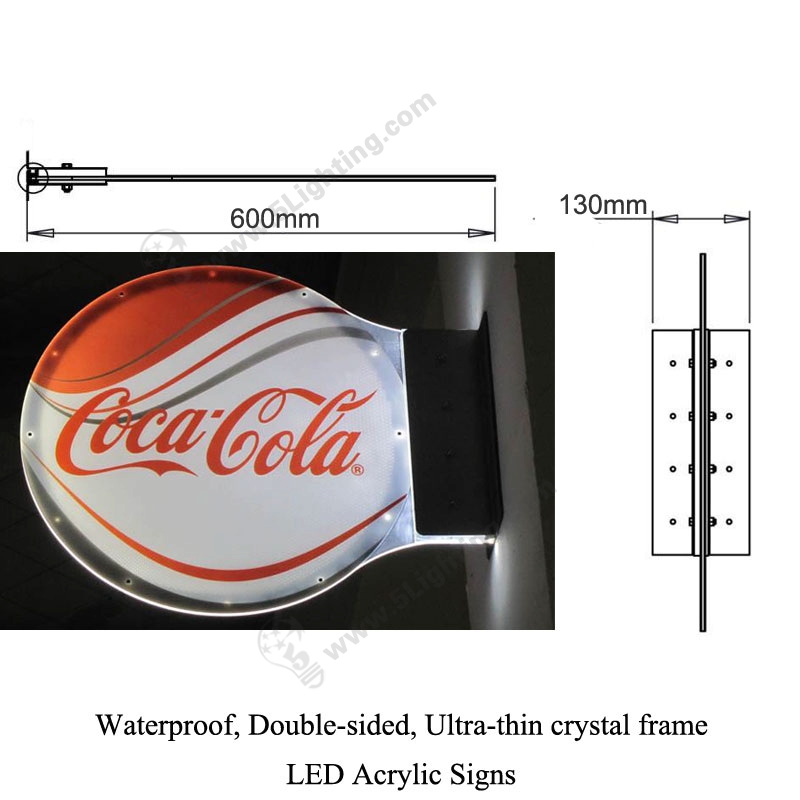 led acrylic signs waterproof, crystal frame, led acrylic light box