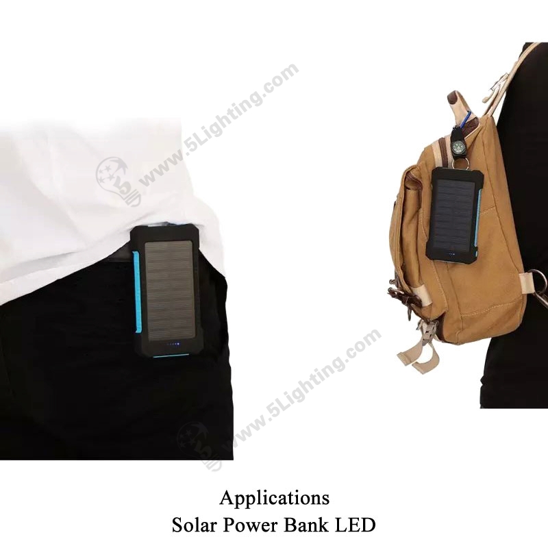 Solar power bank led 5L8000, solar power bank flashlight camping lights.