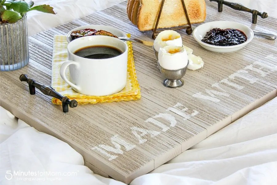 Wooden Breakfast Tray DIY Handmade Gift Idea