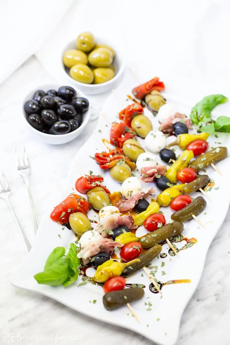 Appetizer Skewers Easy Tapas with Olives from Spain 5 Minutes for Mom
