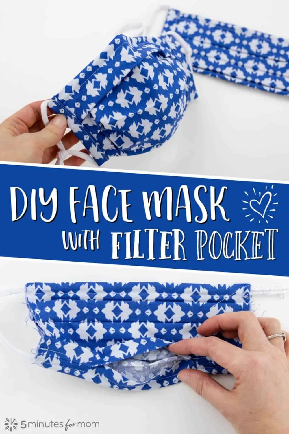 How to Sew a Pleated Face Mask with Filter Pocket Free Pattern and