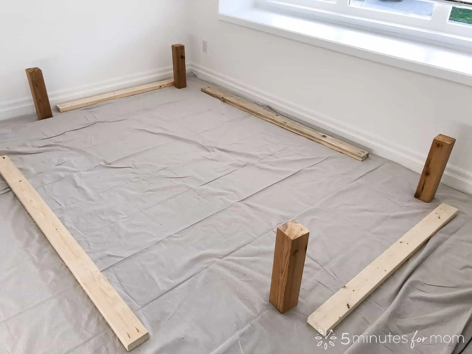DIY Wood Bed Frame How to Build a Bed Frame 5 Minutes for Mom