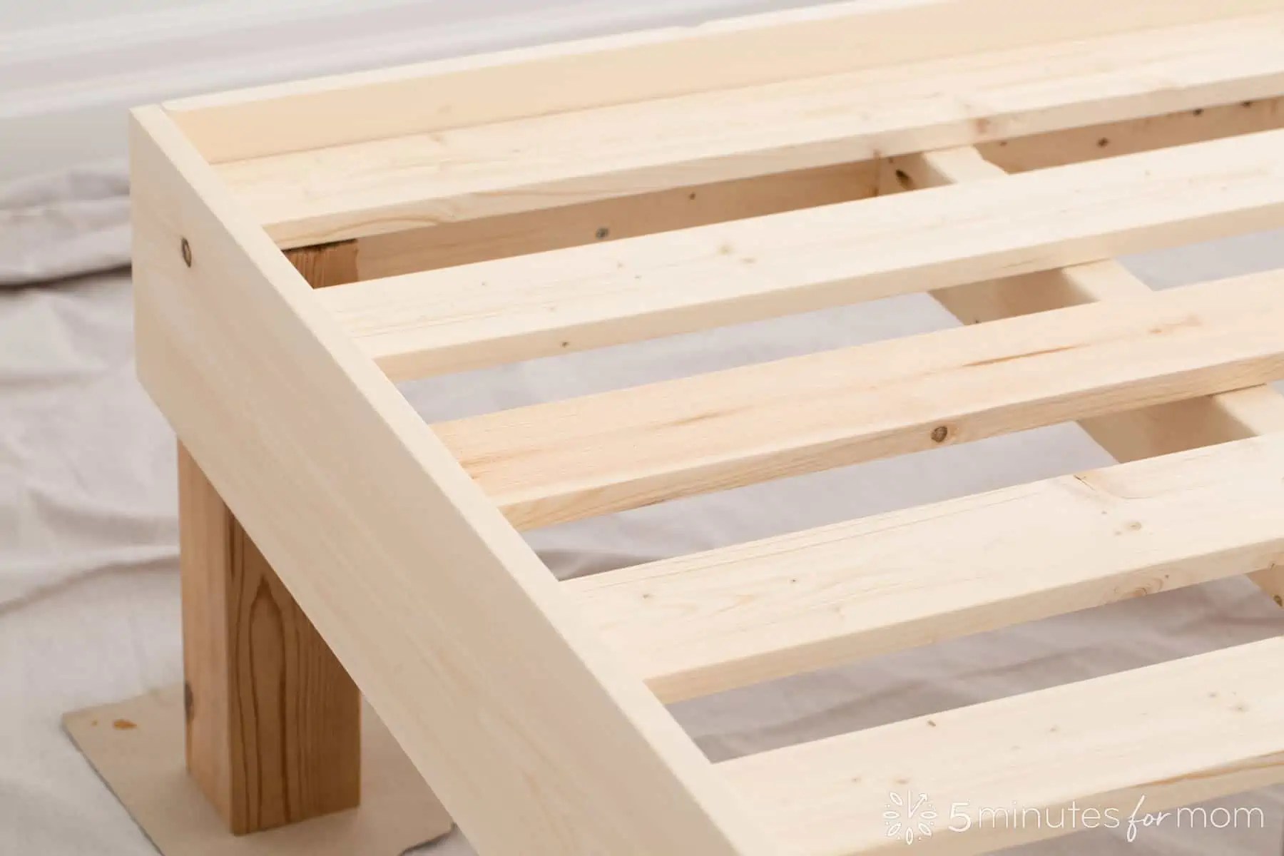 DIY Wood Bed Frame How to Build a Bed Frame 5 Minutes for Mom