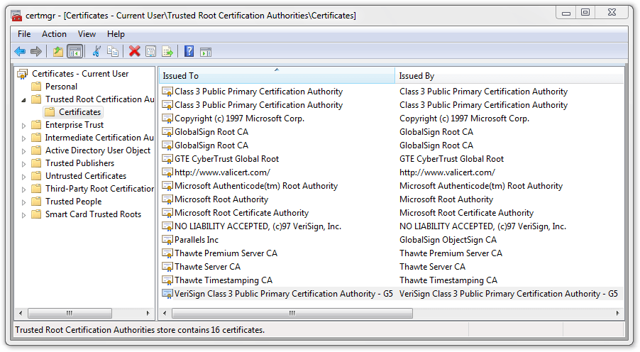 Kernel driver code signing with the VeriSign Class 3 Primary CA G5