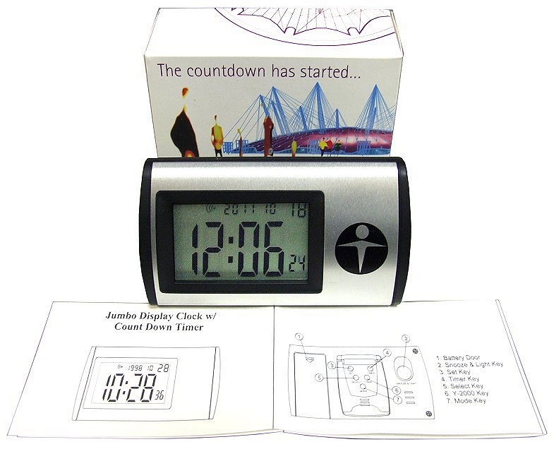 Technical Data 12/24 Hour Travelling alarm clock. New & Boxed