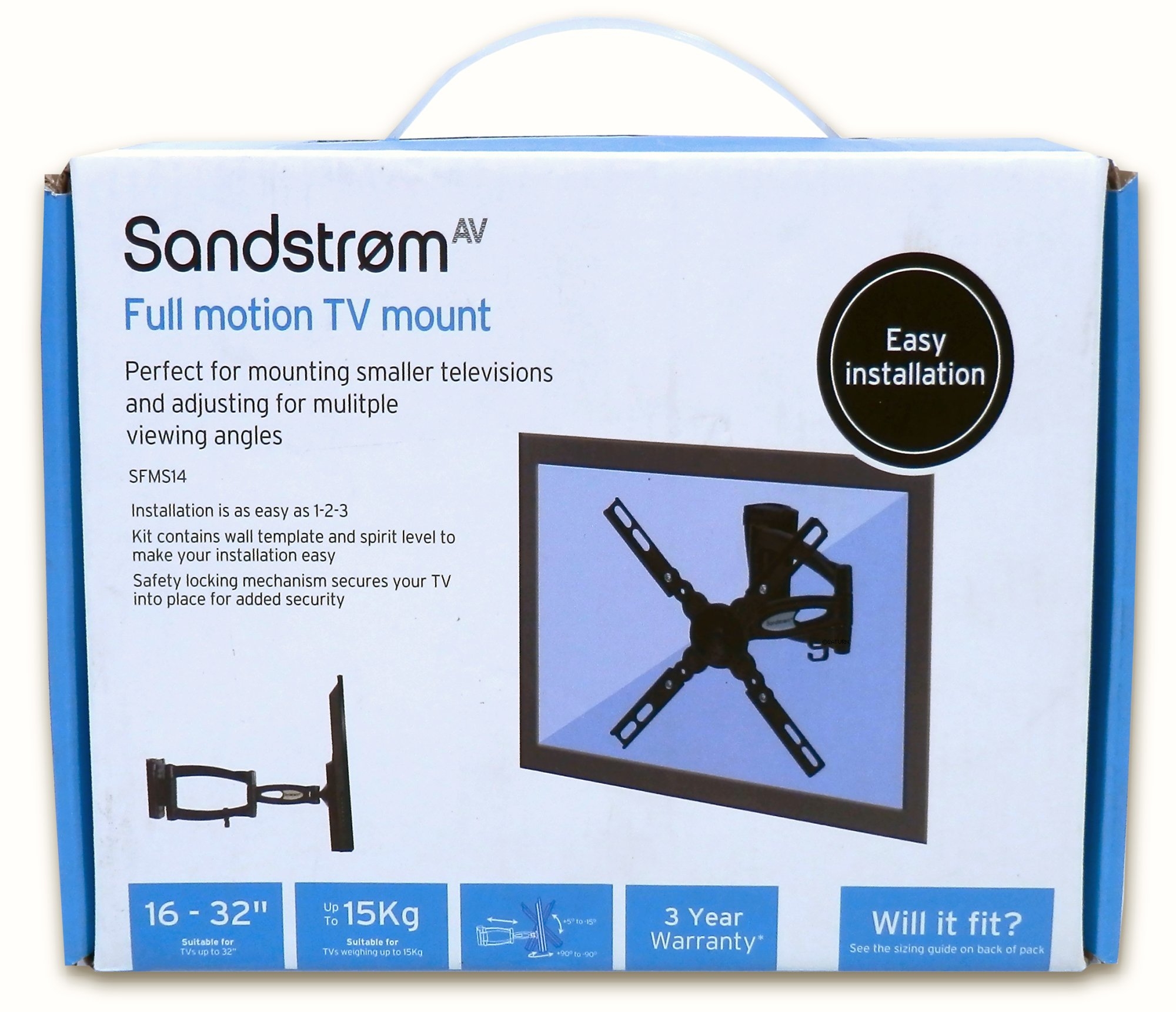 Technical Data SANDSTROM SFMS14 Full Motion Cantilever TV Bracket for