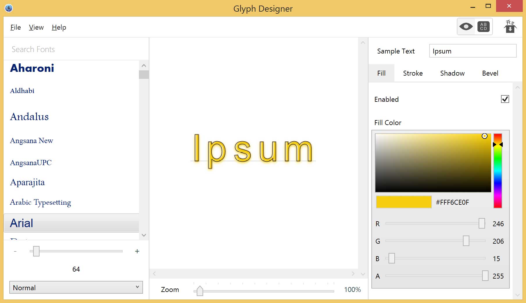 Bitmap Font Generator for Windows Glyph Designer · 71Squared