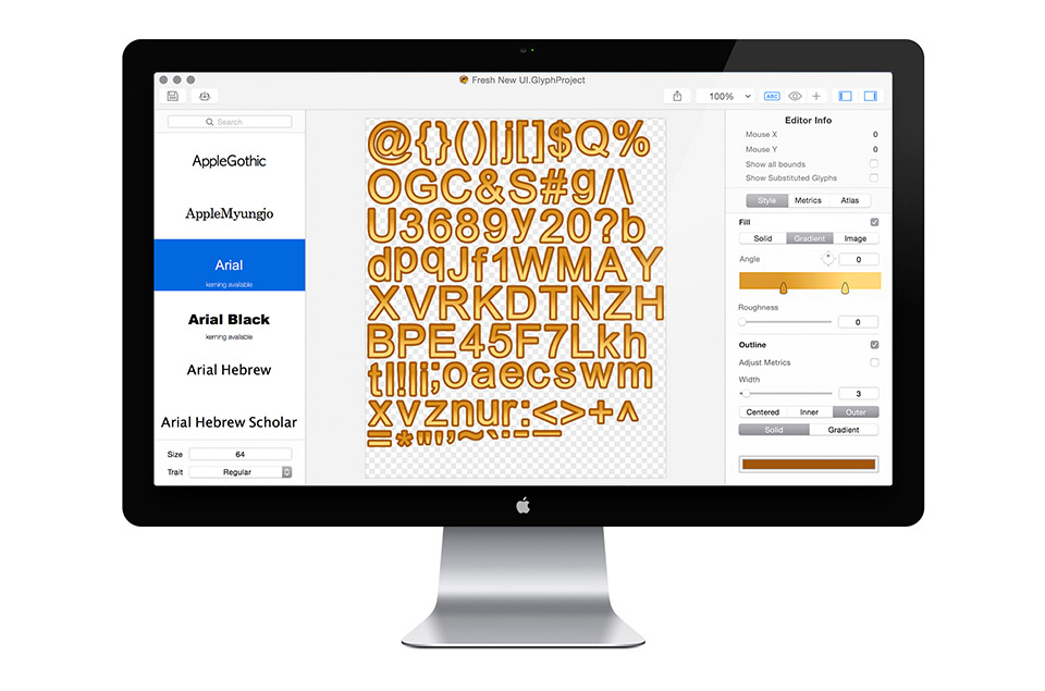 Glyph Designer A Bitmap Font Generator for Mac · 71Squared
