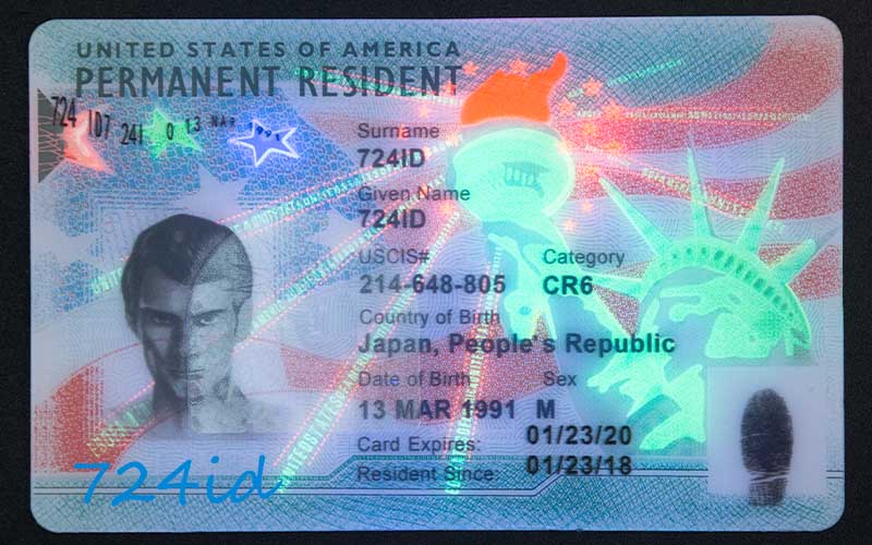 U.S.A Green Card 724ID