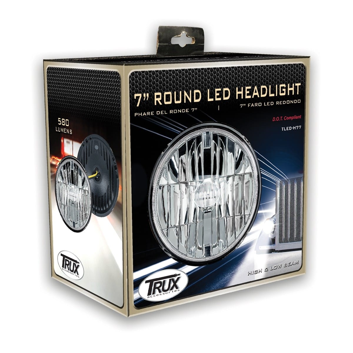 7" LED Reflector Headlight High & Low Beam 800 Lumens