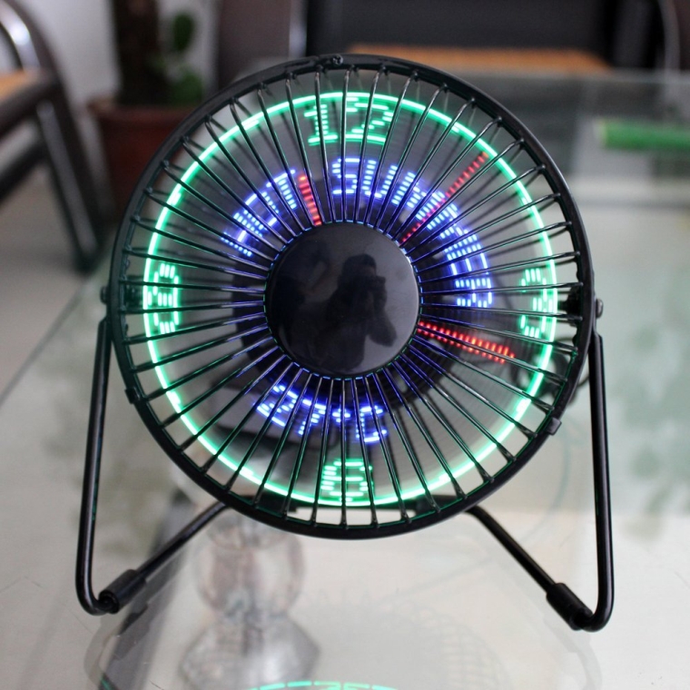USB LED Fan with Realtime Clock and Temperature Display Function