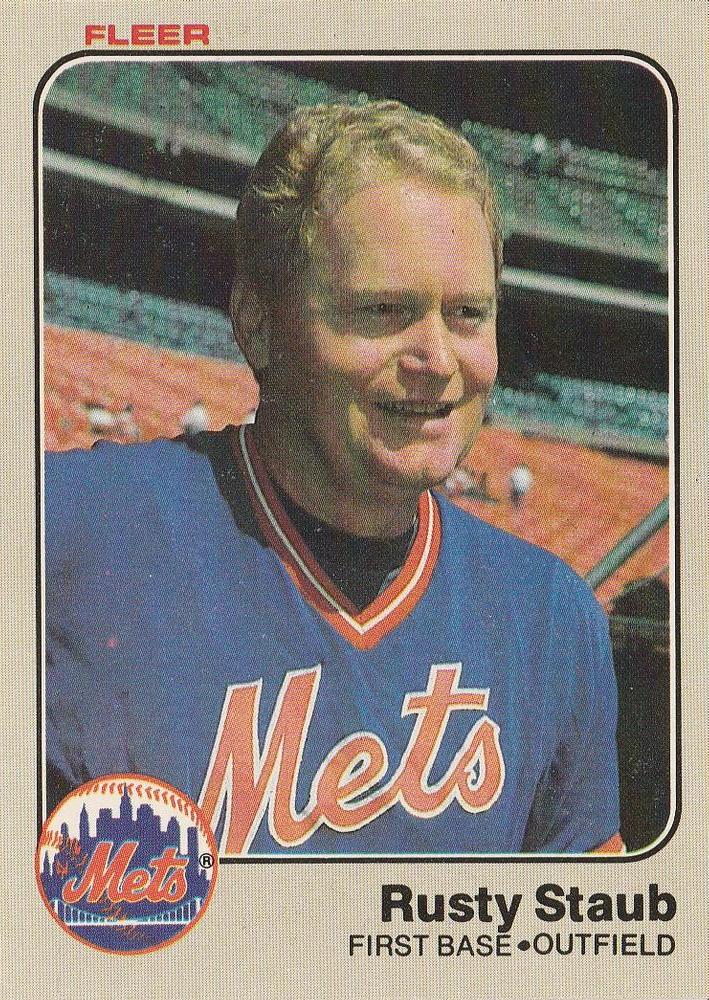 Rusty Staub 1983 baseball card 1980s Baseball