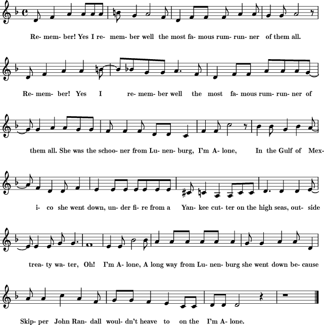 The Story of the I'm Alone for Treble Clef Instrument Free Sheet