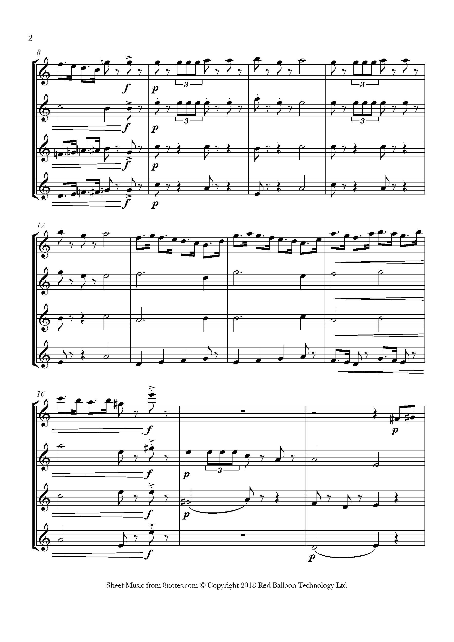 Tchaikovsky March from Nutcracker Sheet music for Alto Sax Quartet