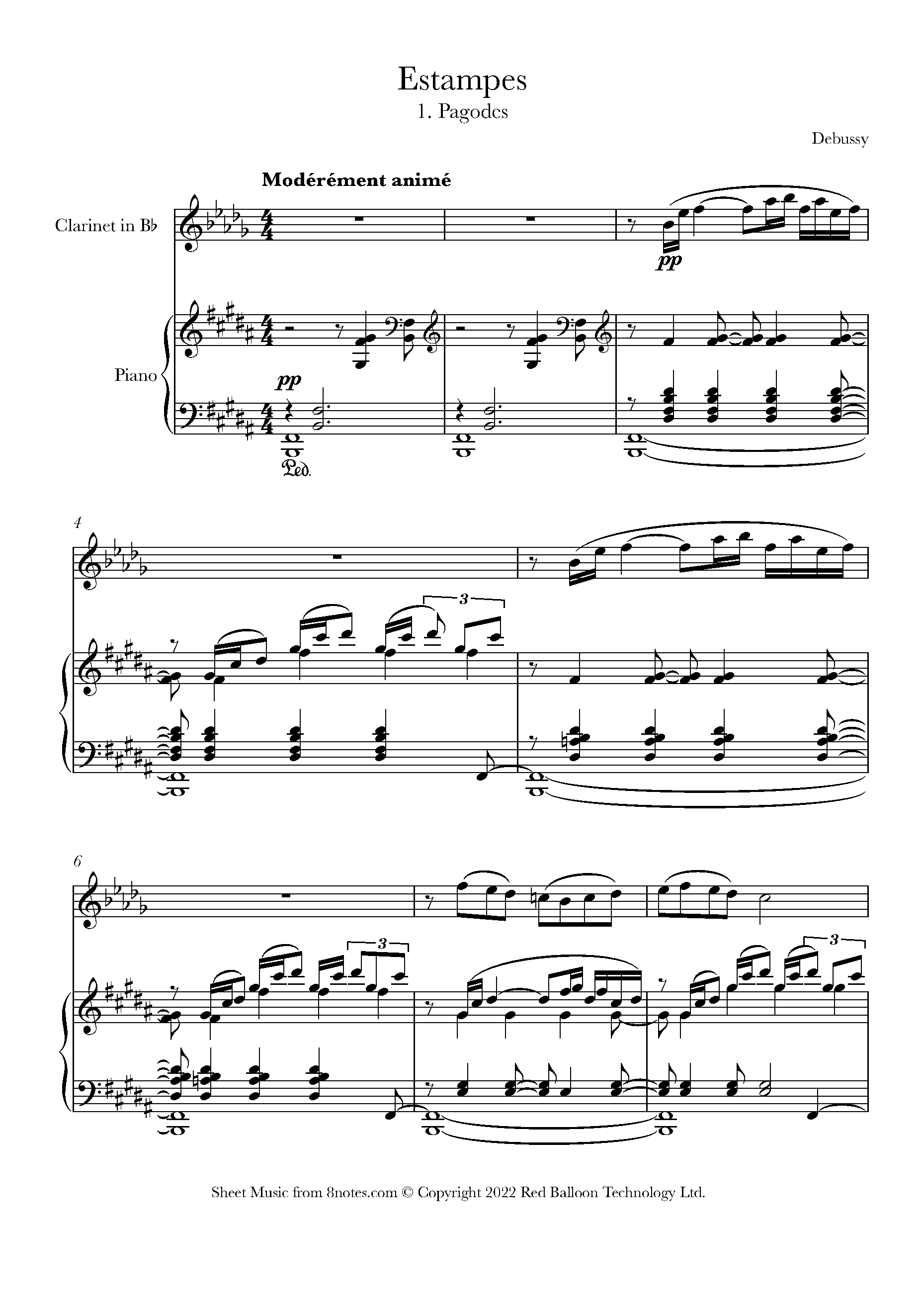 Debussy Pagodes, No. 1 from Estampes Sheet music for