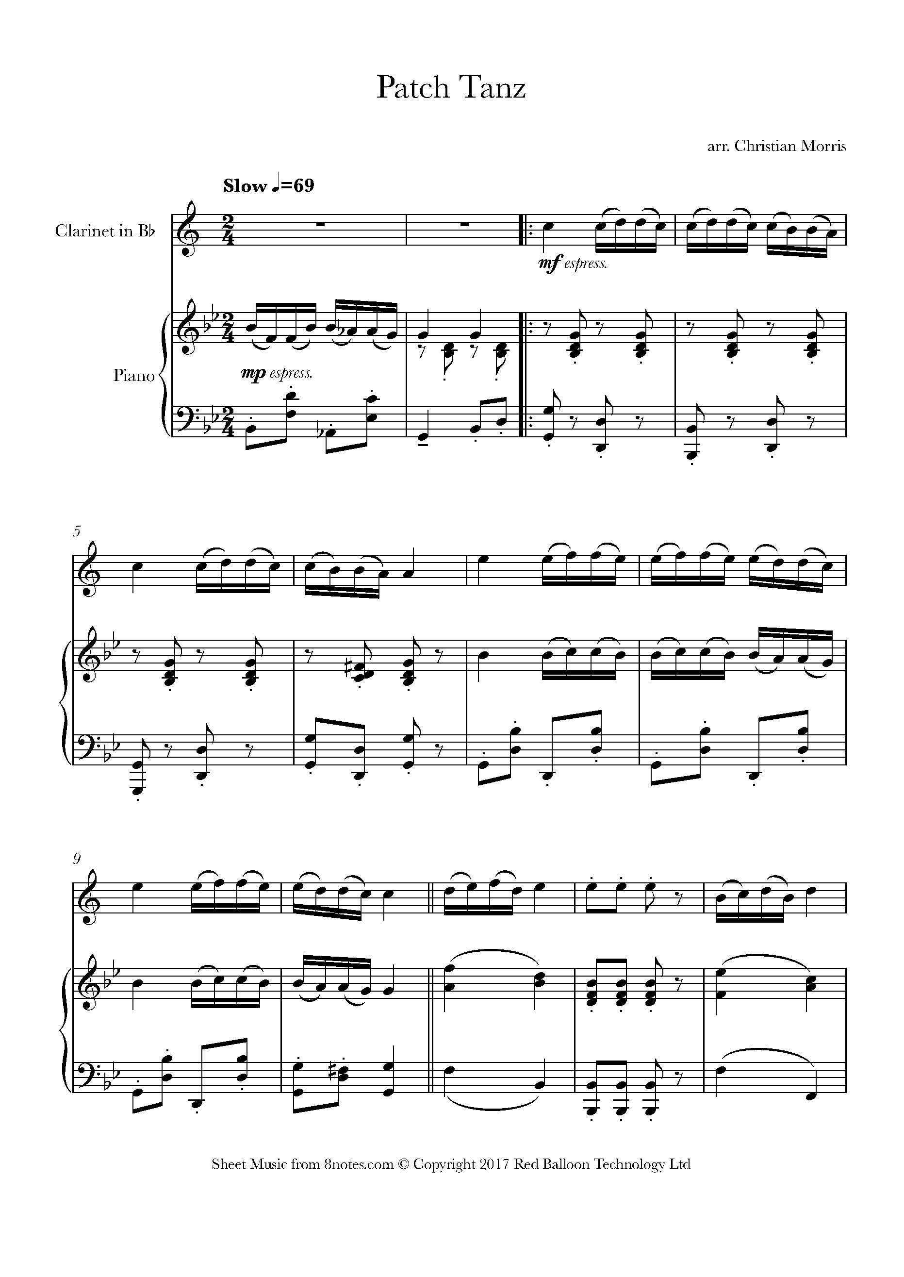Patch Tanz (Klezmer) Sheet music for