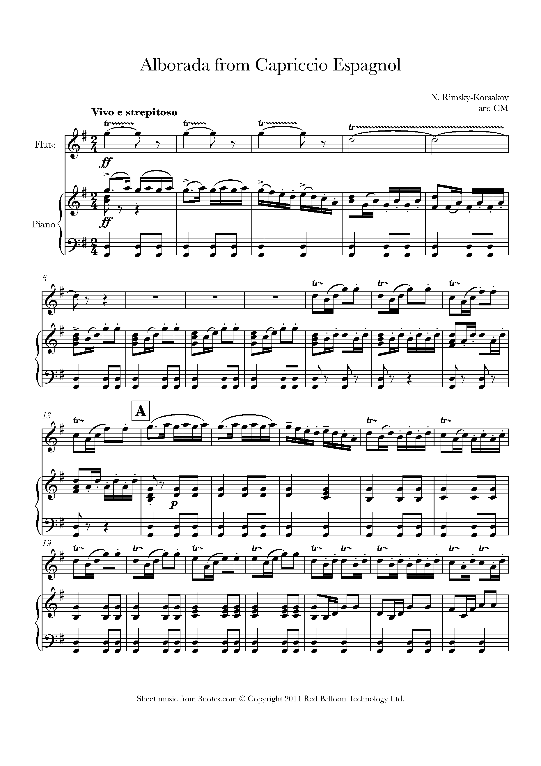 RimskyKorsakov Alborada from Capriccio Espagnol Sheet music for