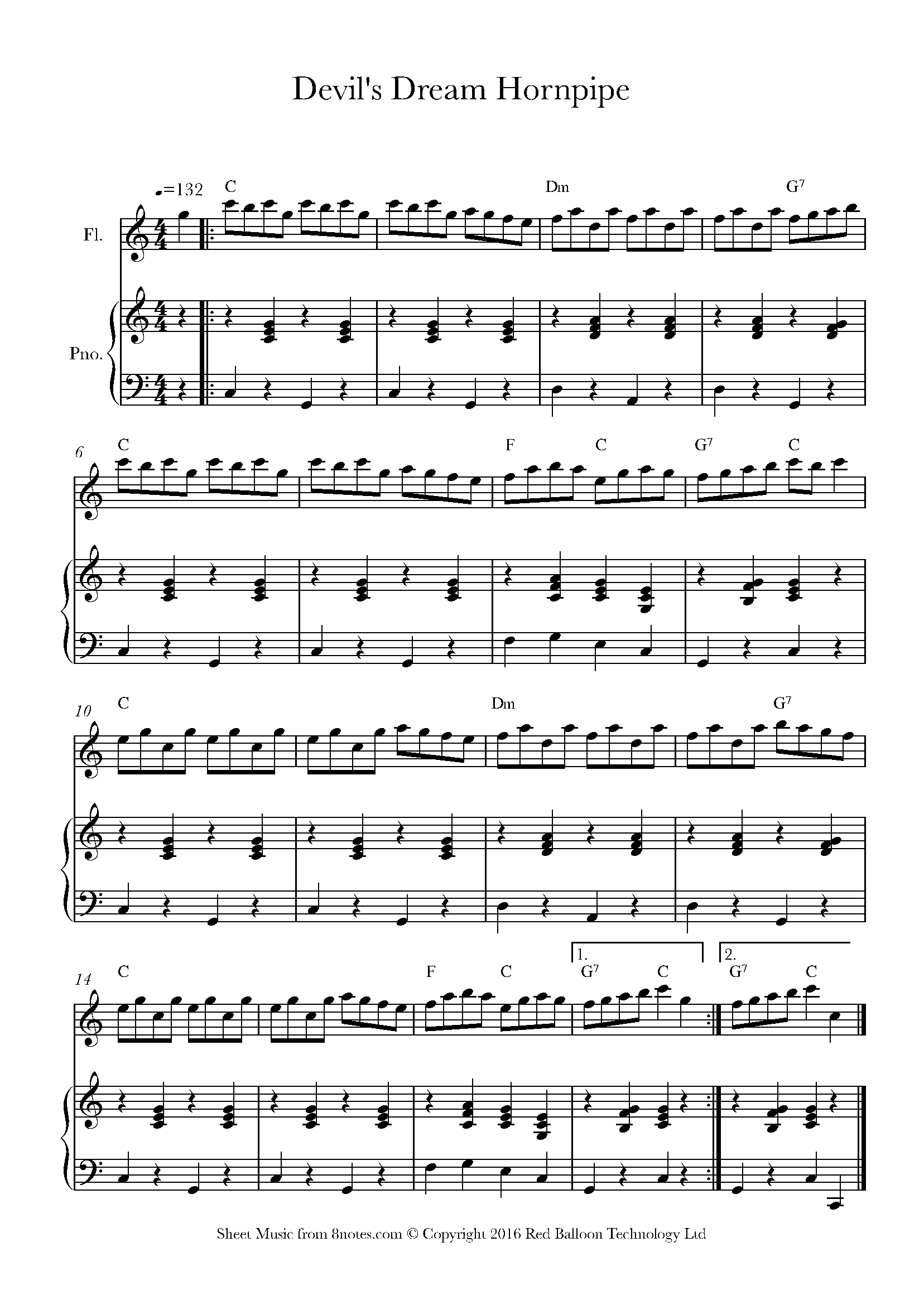 Devil's Dream Hornpipe Sheet music for Flute