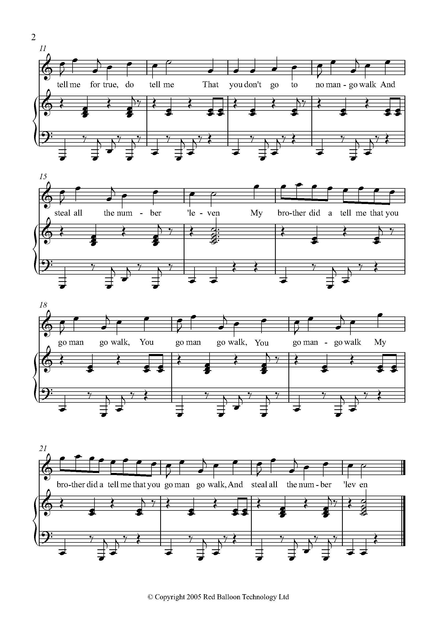 Mango Walk (trad. Jamaican) Sheet music for Flute
