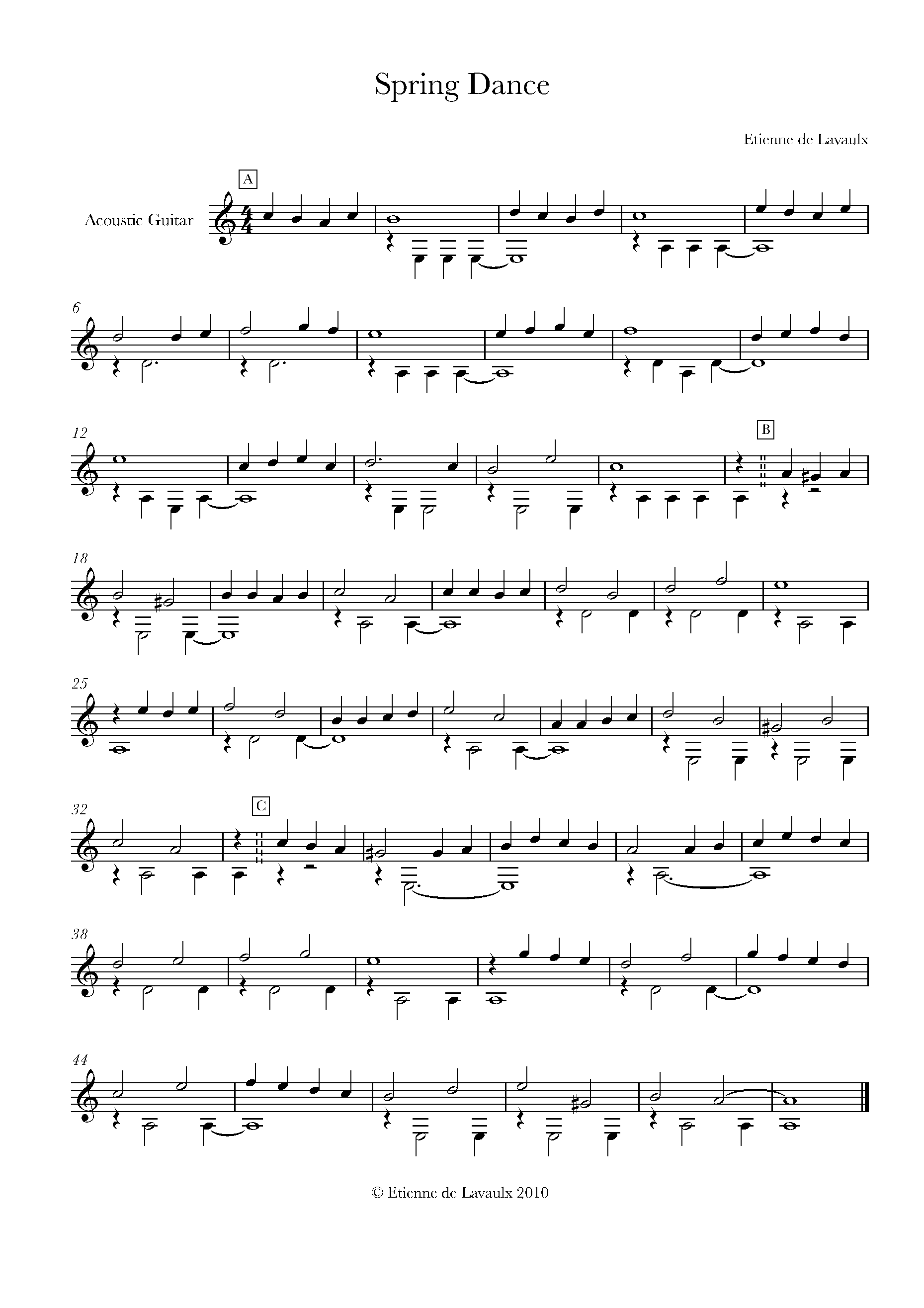 de Lavaulx Spring Dance Sheet music for Guitar