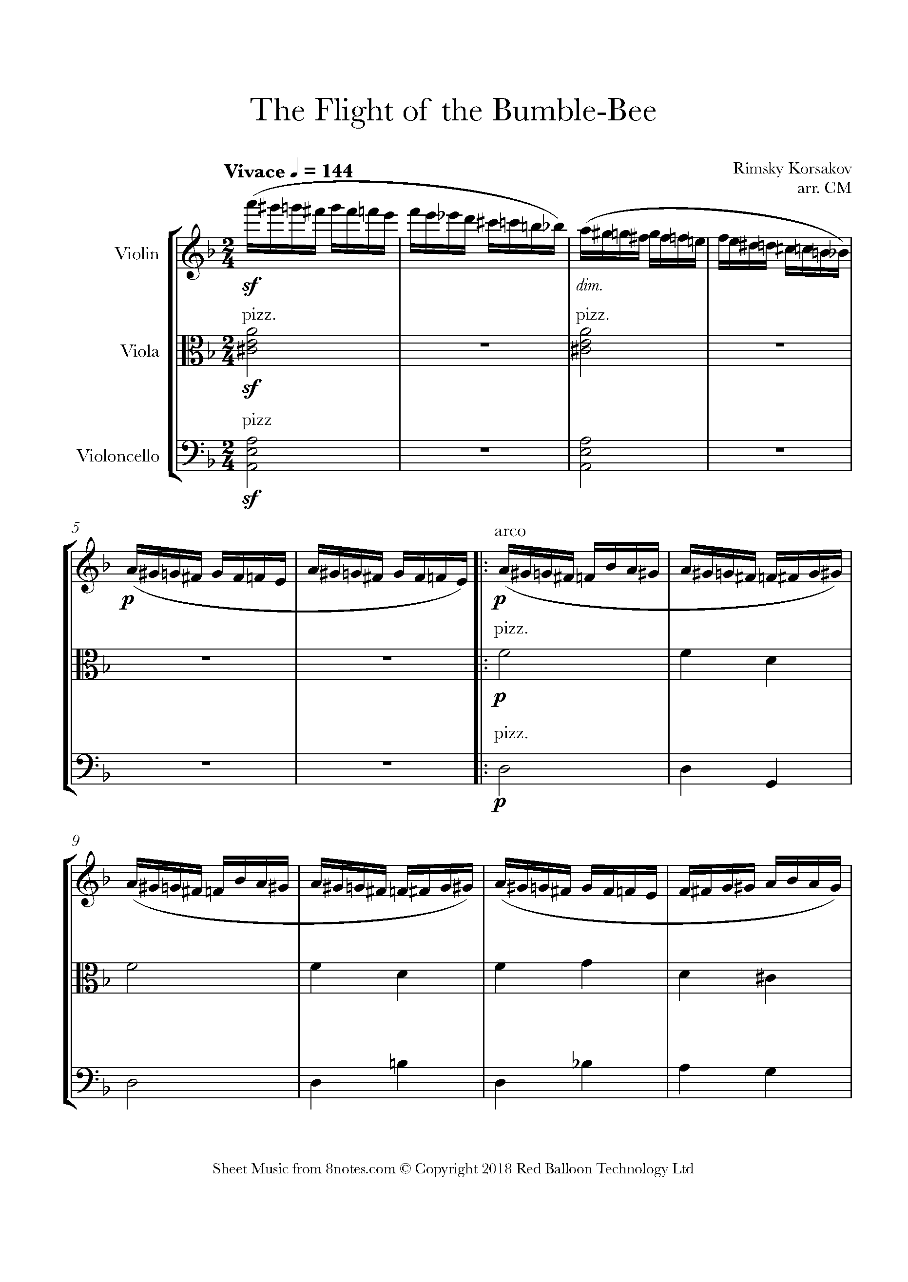 RimskyKorsakov The Flight of the Bumblebee Sheet music for String