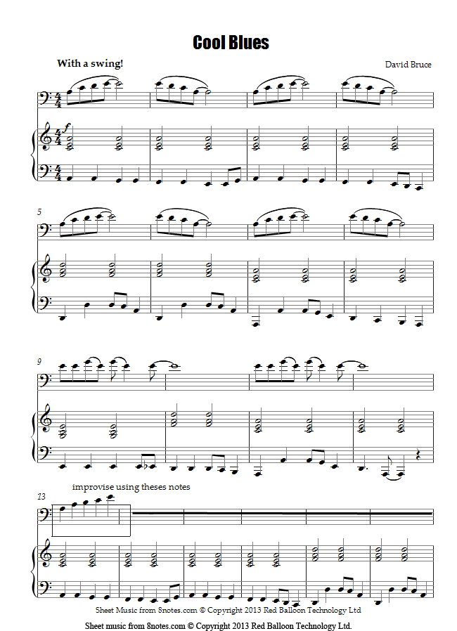 David Bruce Cool Blues sheet music for Trombone