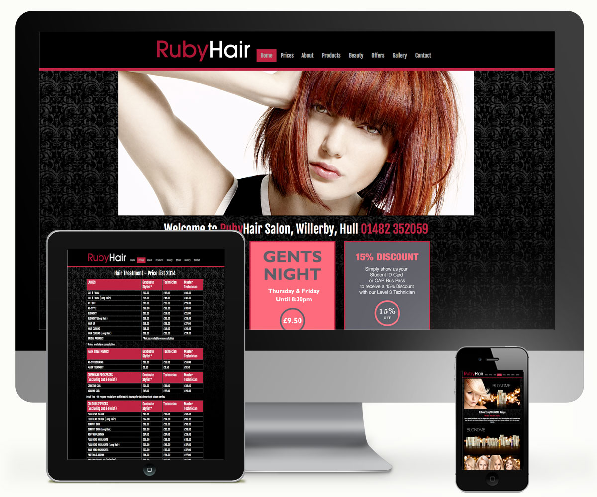 Ruby Hair site 939 DESIGN, Hull, Yorkshire.