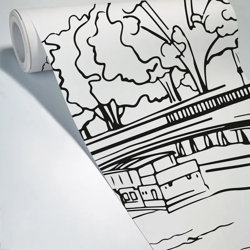 Papier Peint Panoramique Français Noir et Blanc Paris 99 Déco