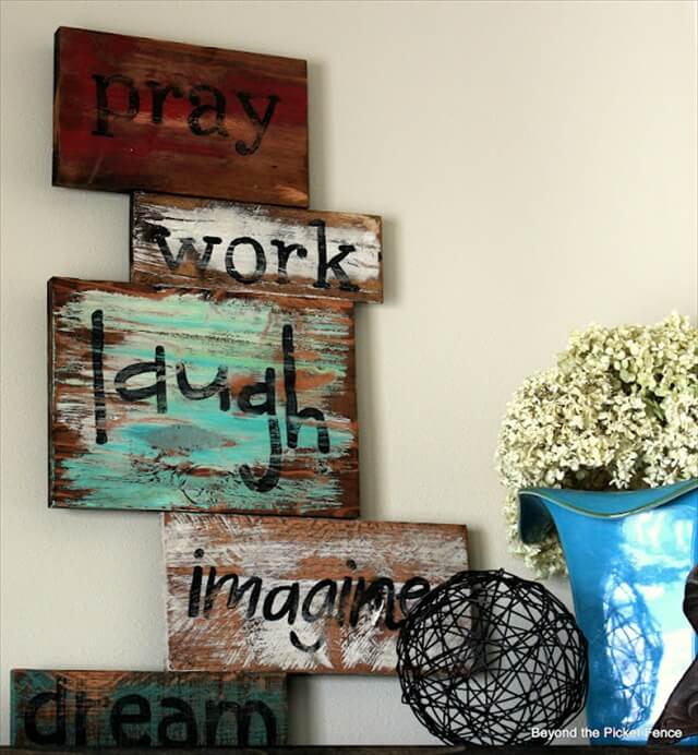 DIY Wise Words Art over Pallets Wood 99 Pallets