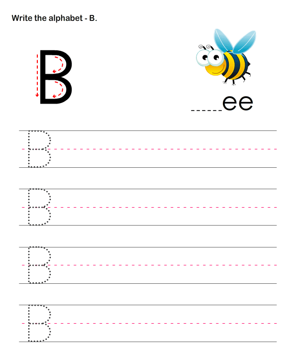 B Is For Bees! Practice Writing The Letter B Worksheets 99Worksheets