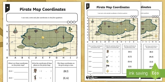 Treasure Map Grid Worksheets 99Worksheets