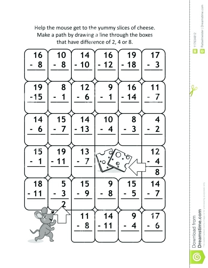 Number Maze Help The Mouse! Worksheets 99Worksheets