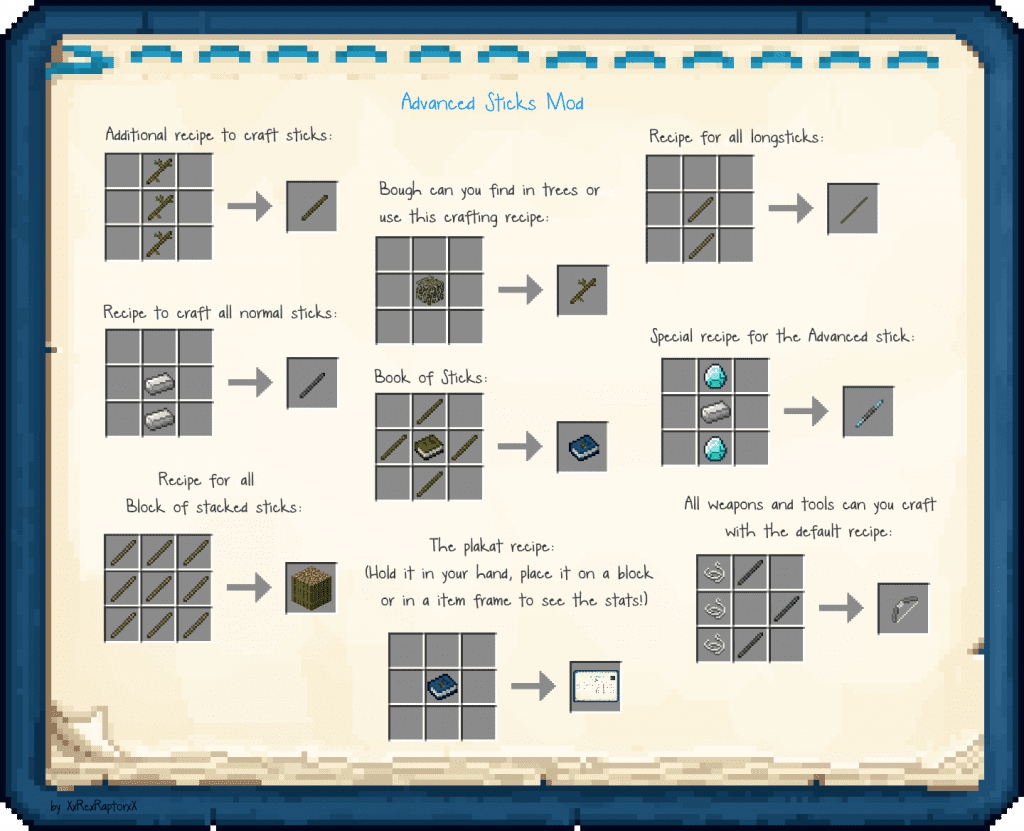 Advanced Sticks Mod 1.12.2/1.11.2 for Minecraft