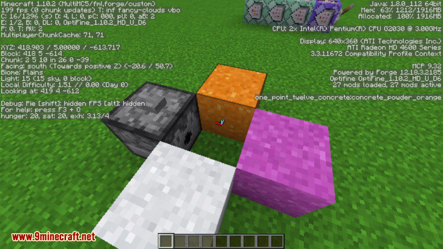 Concrete Mod 1.12.2/1.11.2 (Concrete Powder and Blocks)