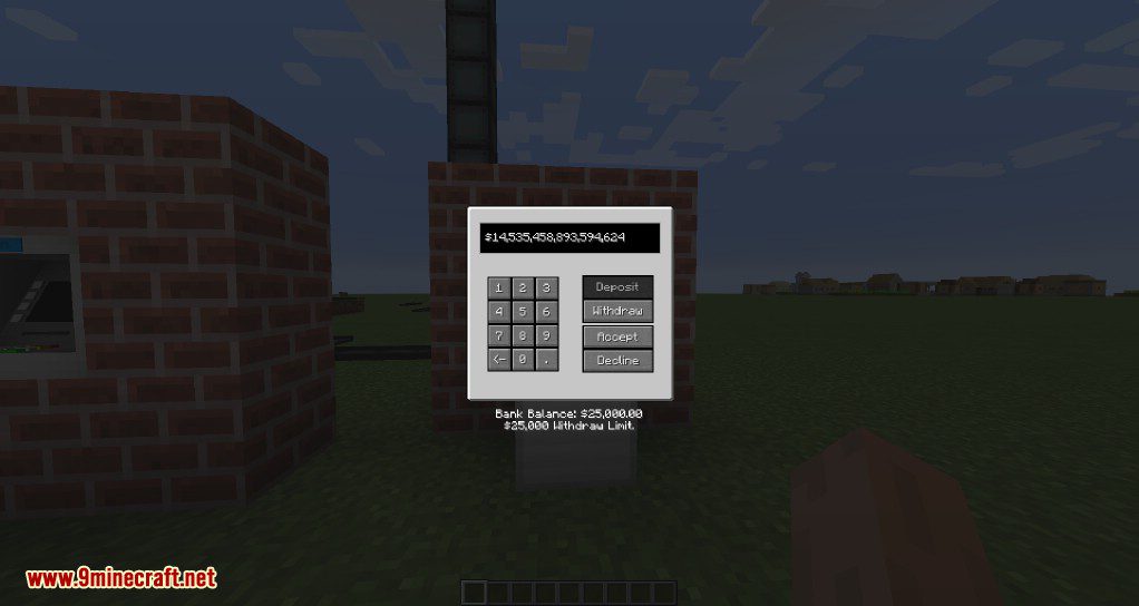 Never Enough Currency Mod 1.16.5/1.15.2 (Bank Account, ATM