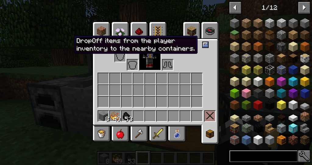 DropOff Mod 1.12.2/1.10.2 (Transfer All Items from Inventory to Chest