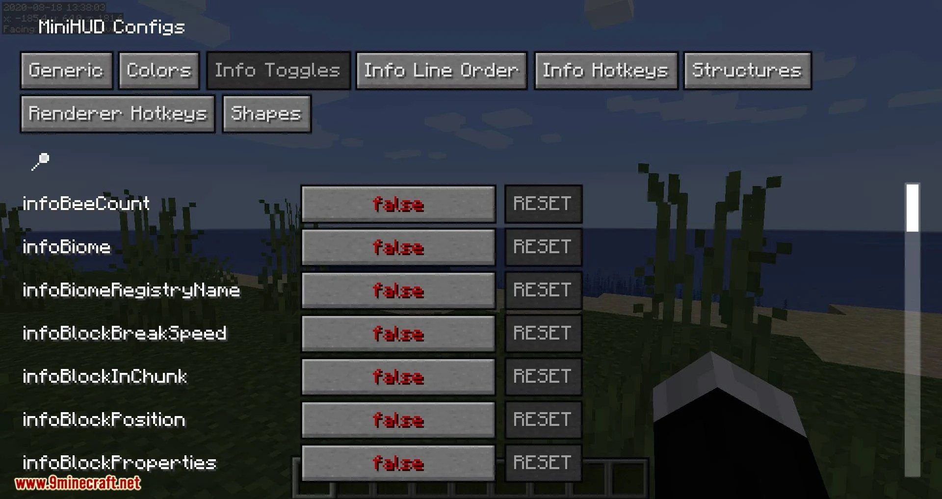 MiniHUD Mod 1.17.1/1.16.5 ("Mini F3" HUD)