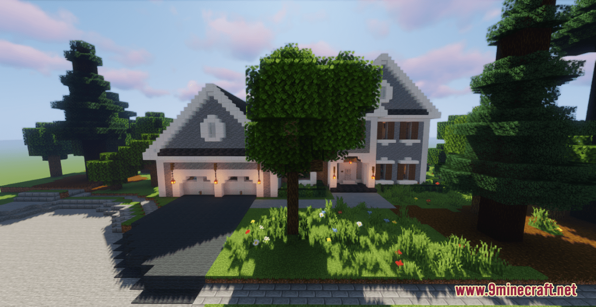 Large Suburban House Map 1.17.1 For Minecraft - 9Minecraft.net