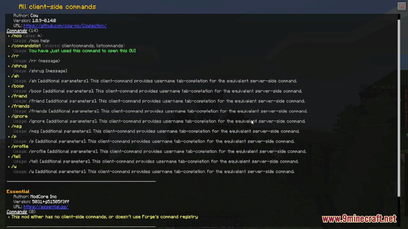 Cowlection Mod (1.8.9) Collection of Useful Things for Hypixel Skyblock