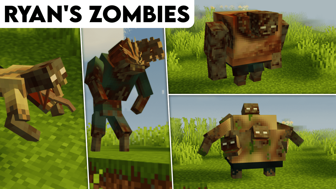 Ryan's Zombies Mod (1.19.4, 1.19.2) New Zombie Variants